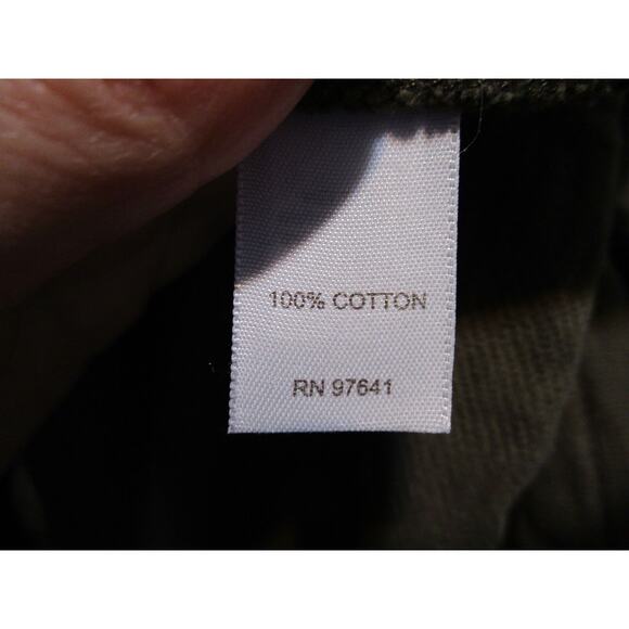 EUC J. Jill Olive Green Cotton Knit Open Front Drape Cardigan Light Jacket Sz PS - Picture 8 of 8